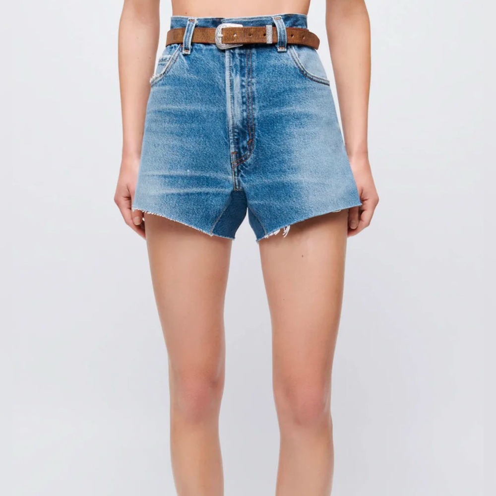 RE/DONE One-of-a-Kind 90’s Low Slung Shorts in Indigo size 27